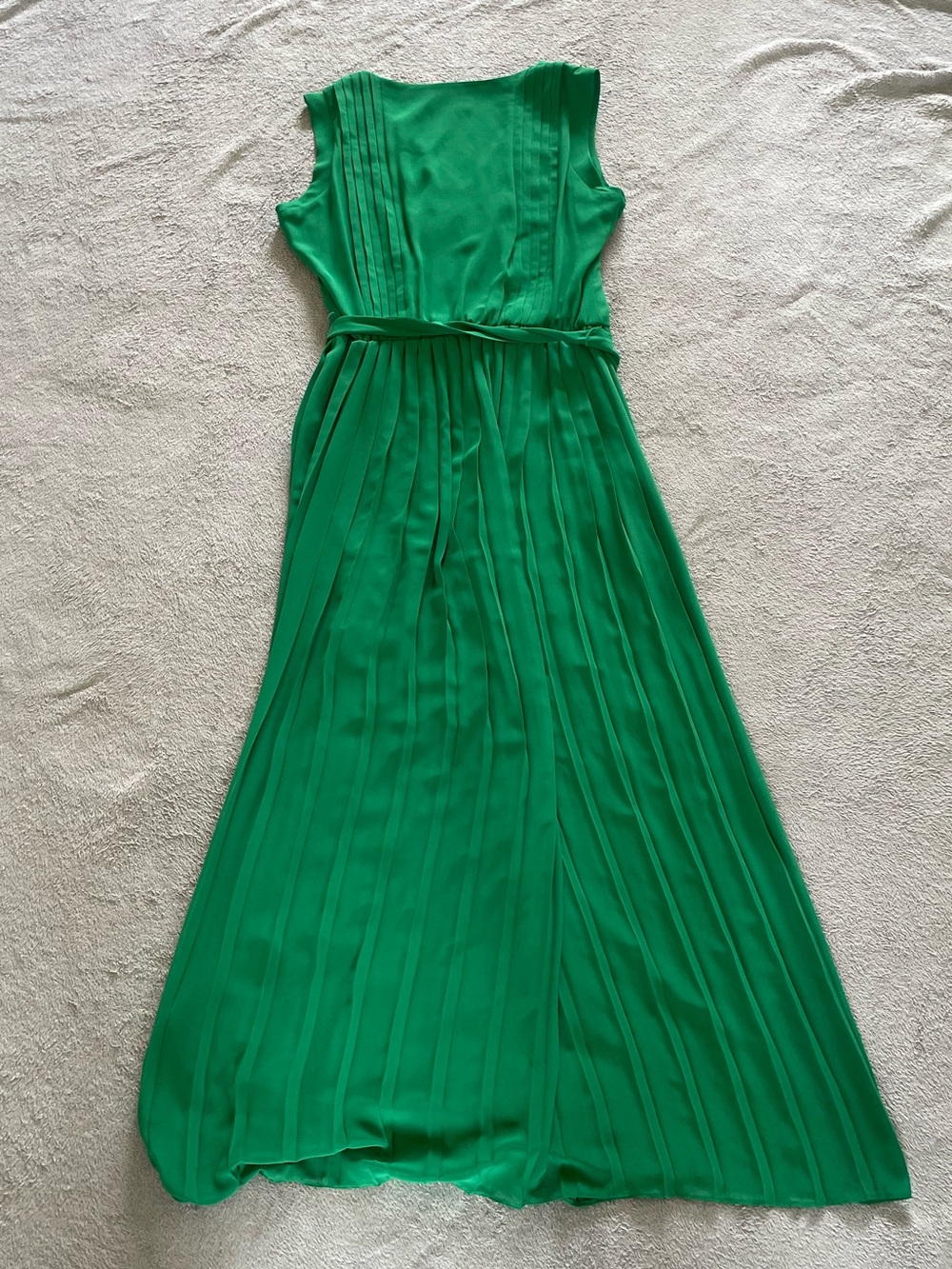 Jessica Simpson Kelly Green Sleeveless Pleated Maxi Dress Size 12 Wedding Guest - Picture 6 of 12